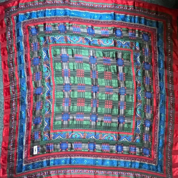 YvesSaintLaurent 100% Silk/Shawl. Multicolor. Made in Italy. - Picture 5 of 16